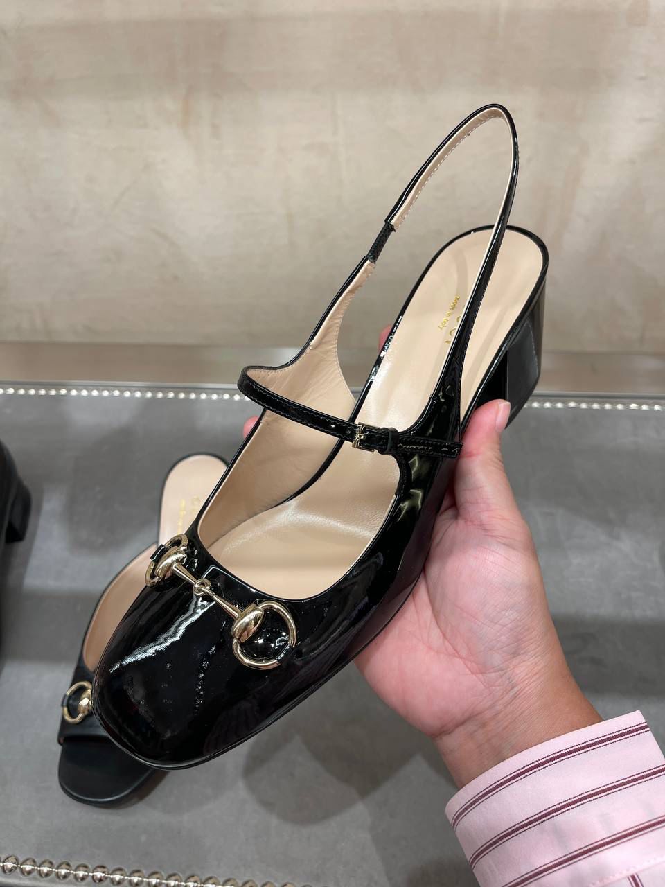 Horsebit Patent Leather Slingback Pump