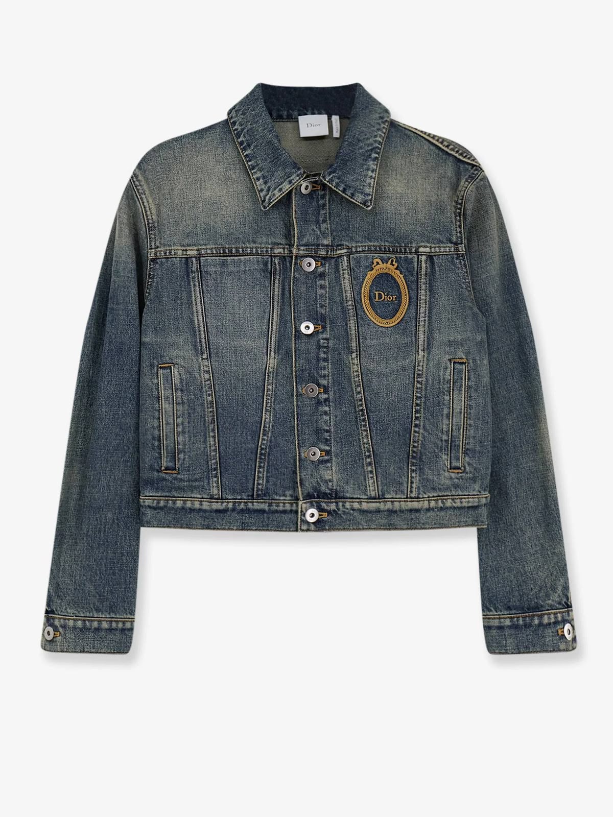 Denim Jacket with Oval Logo Patch
