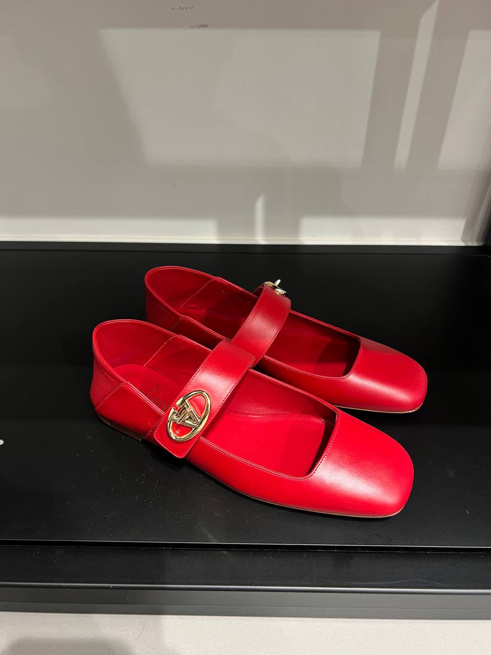A-Logo Leather Mary Jane Flats