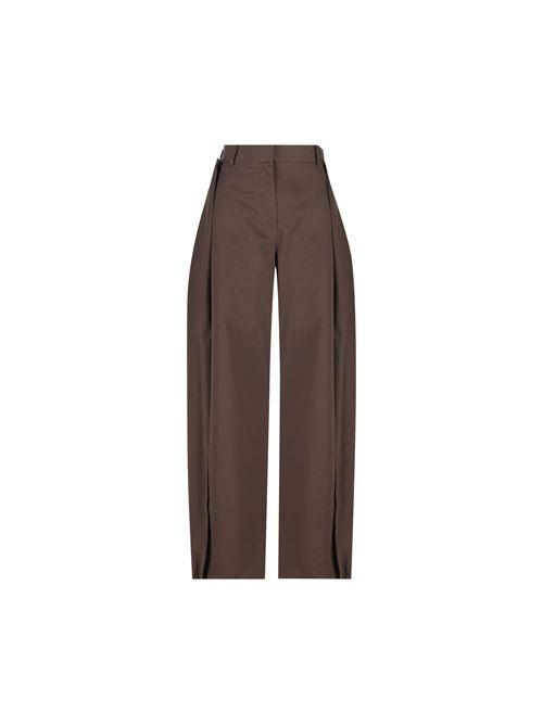 Pantaloni in gabardine di cotone e seta