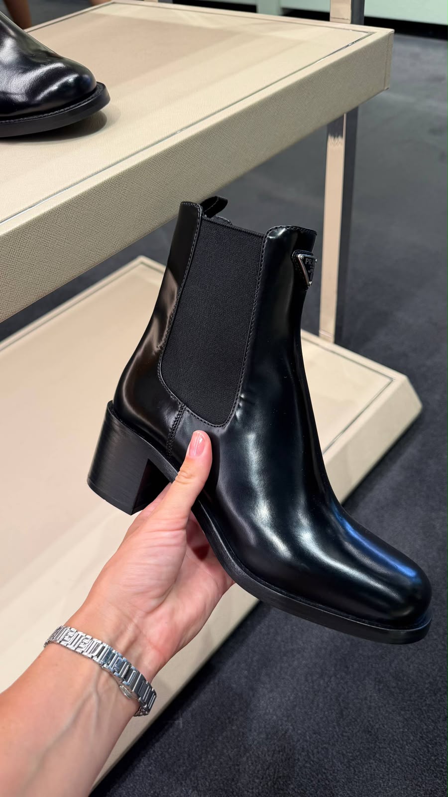 Brushed leather booties