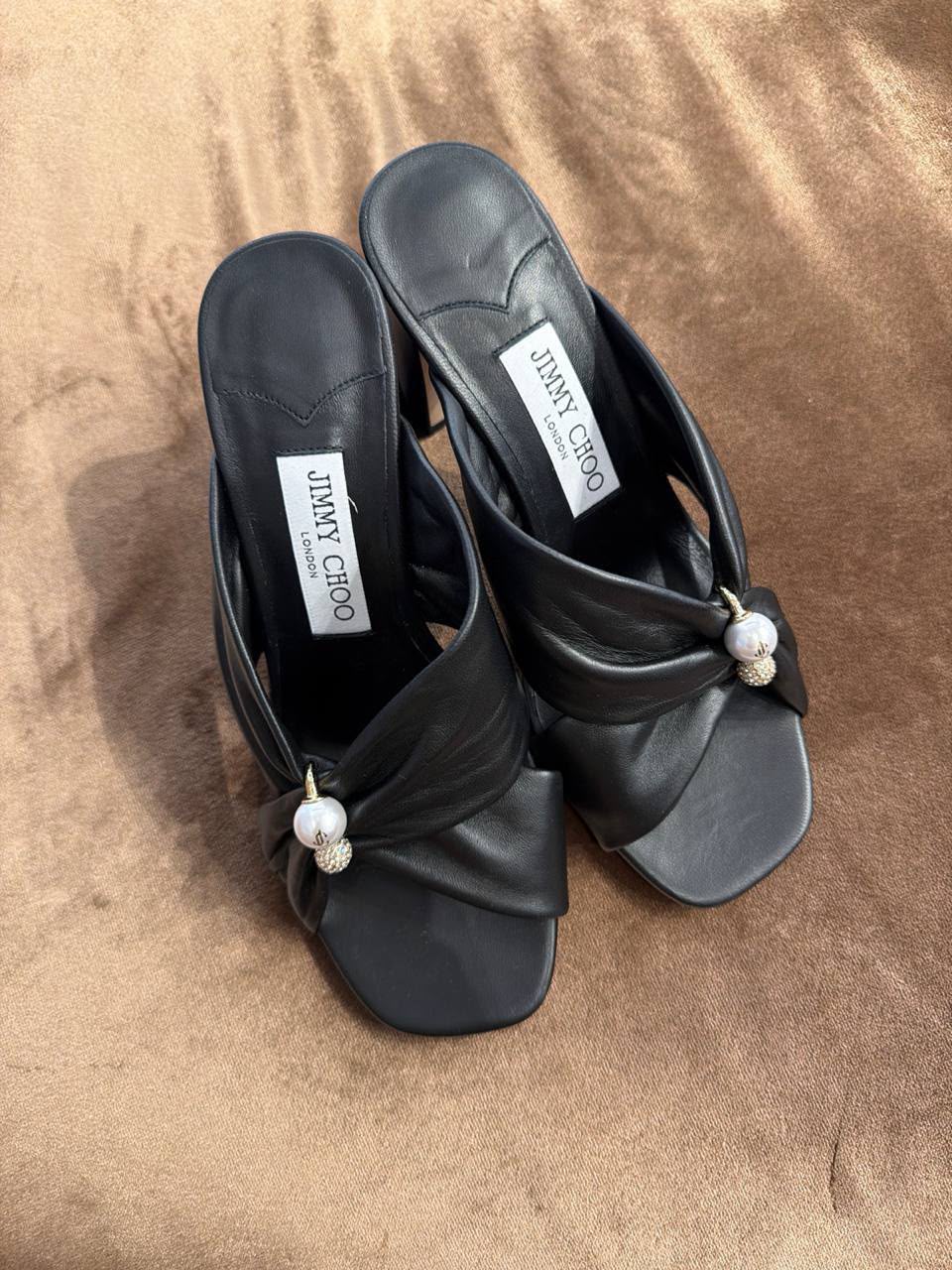 Indiya 85 Black Nappa Leather Mules