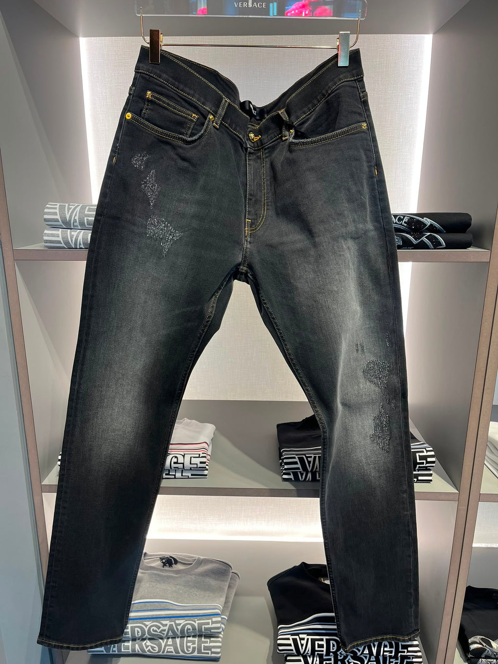 Distressed Slim-Fit Jeans