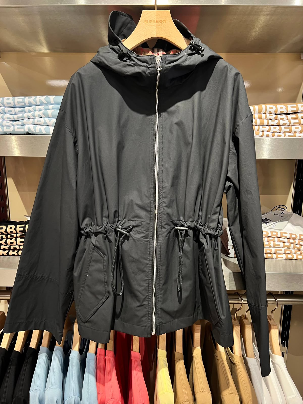 Drawcord Waist Hooded Jacket