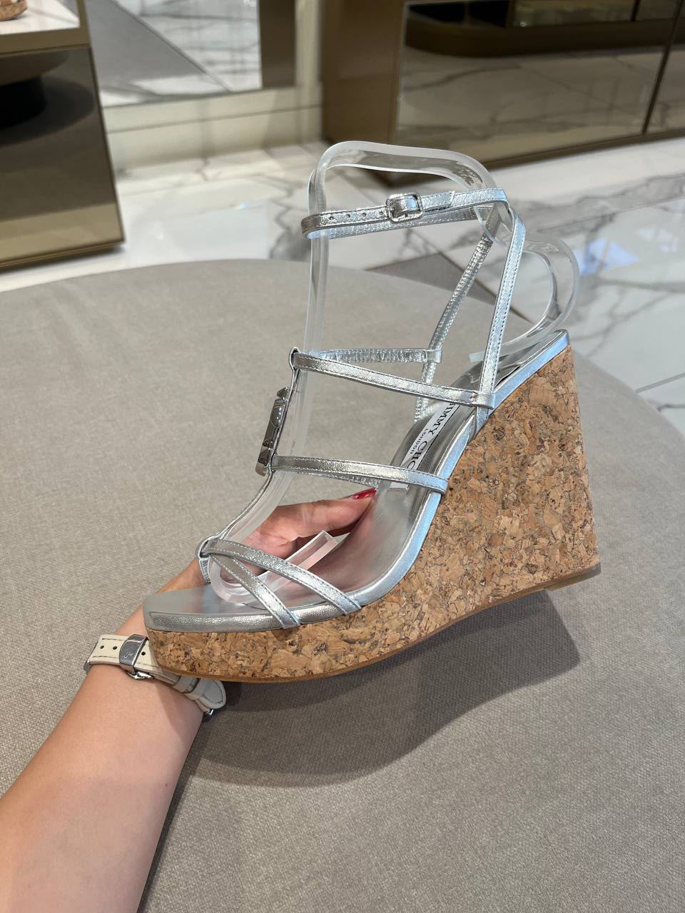 Cork Wedge Slide Sandals