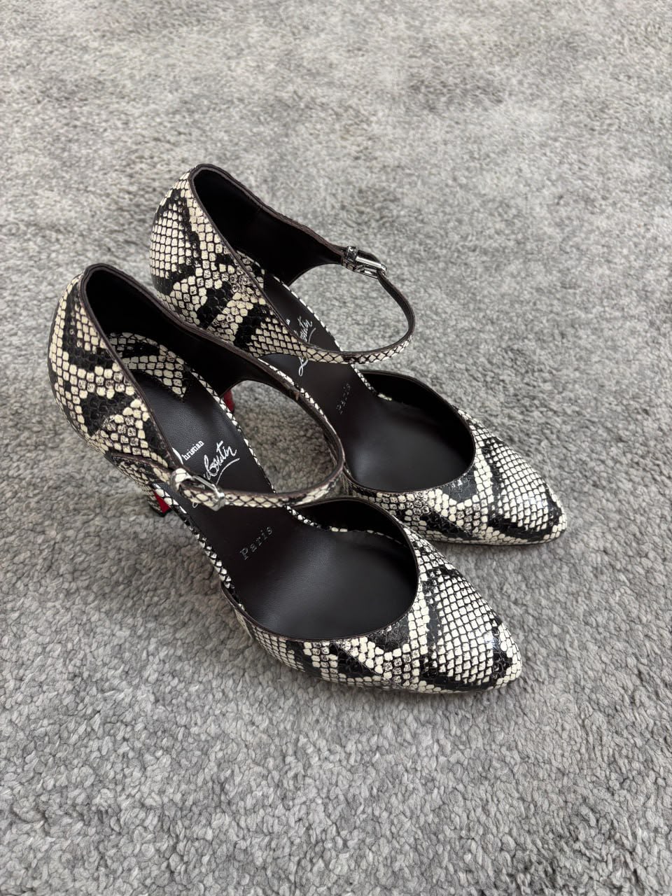 Snakeskin T-Strap Pumps