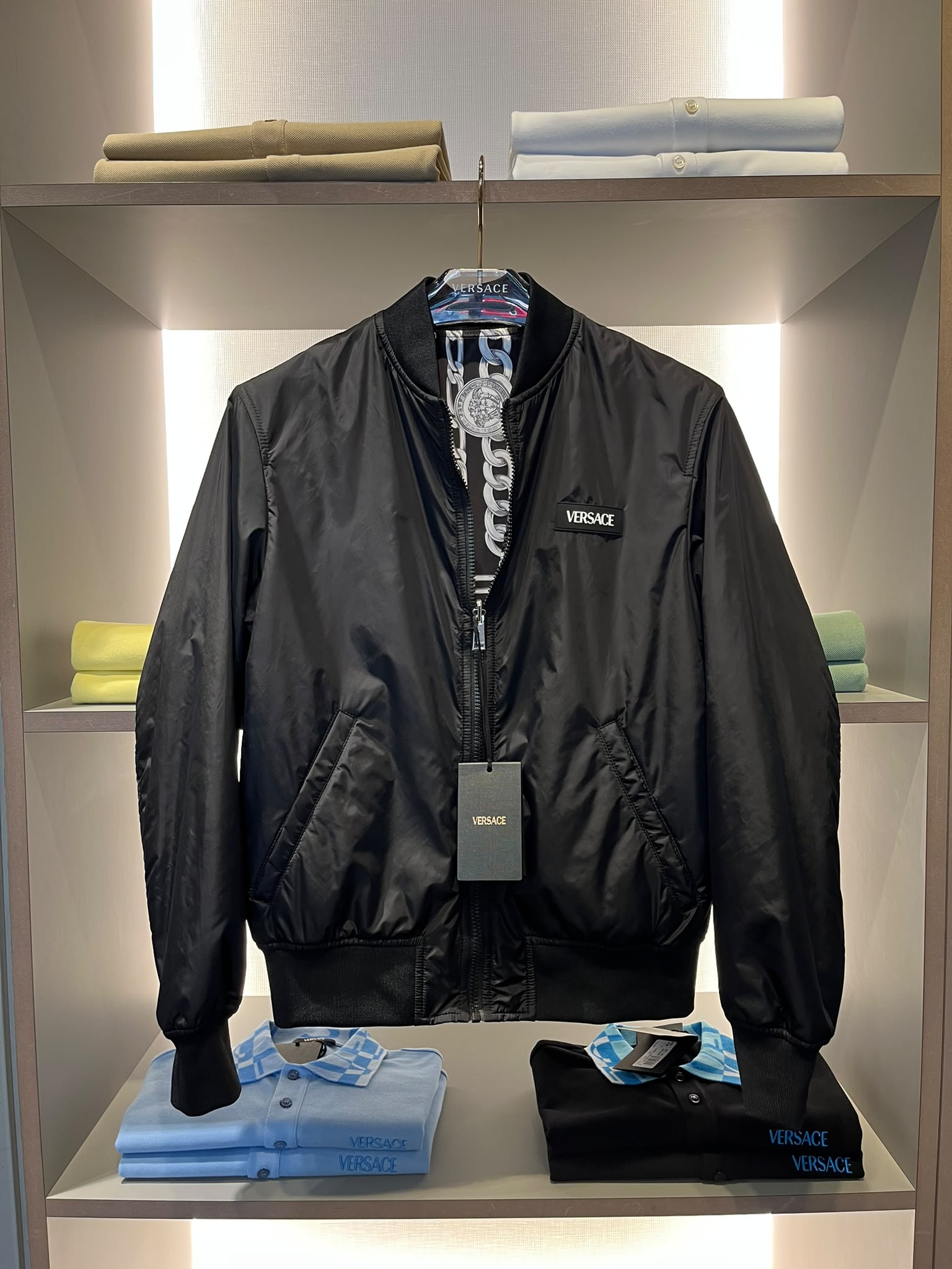 Logo Patch Bomber Jacket