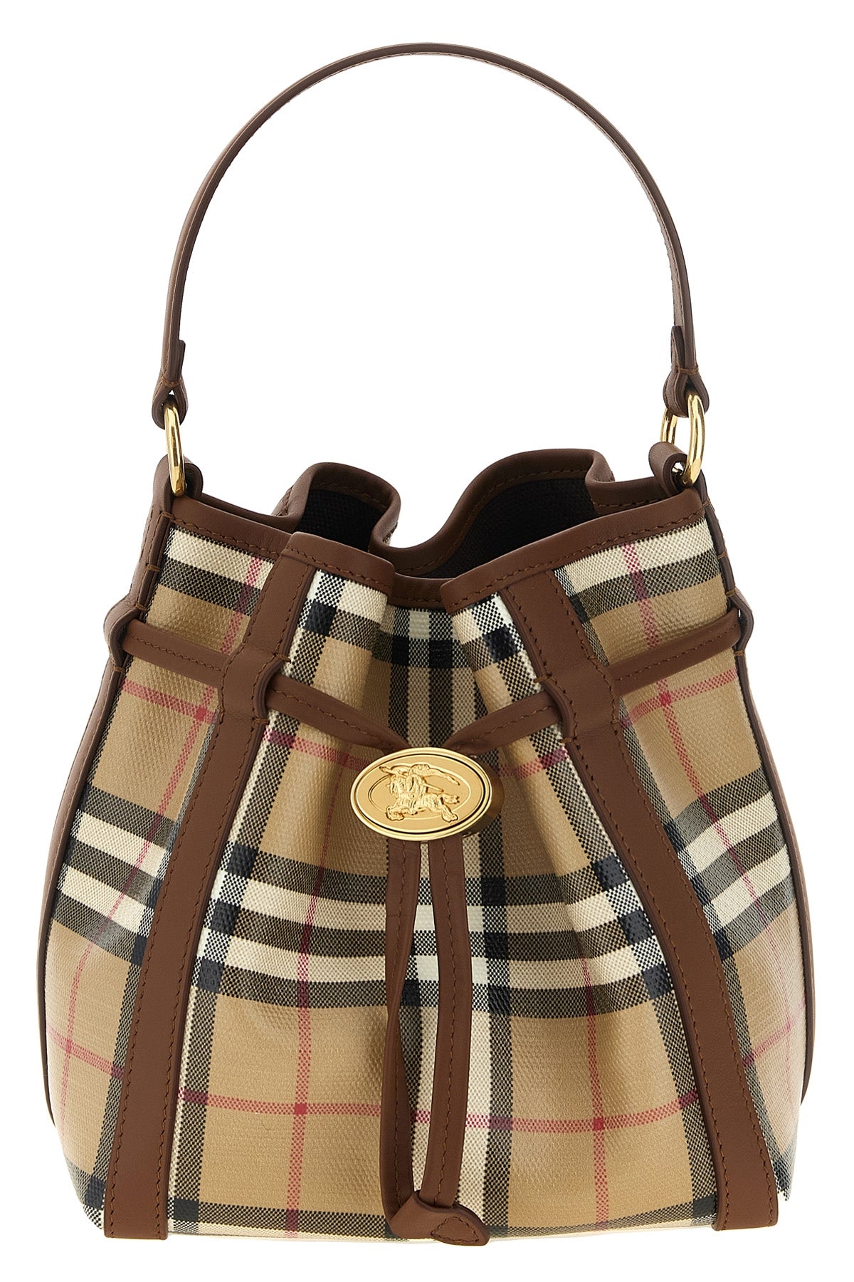 Check mini bucket bag