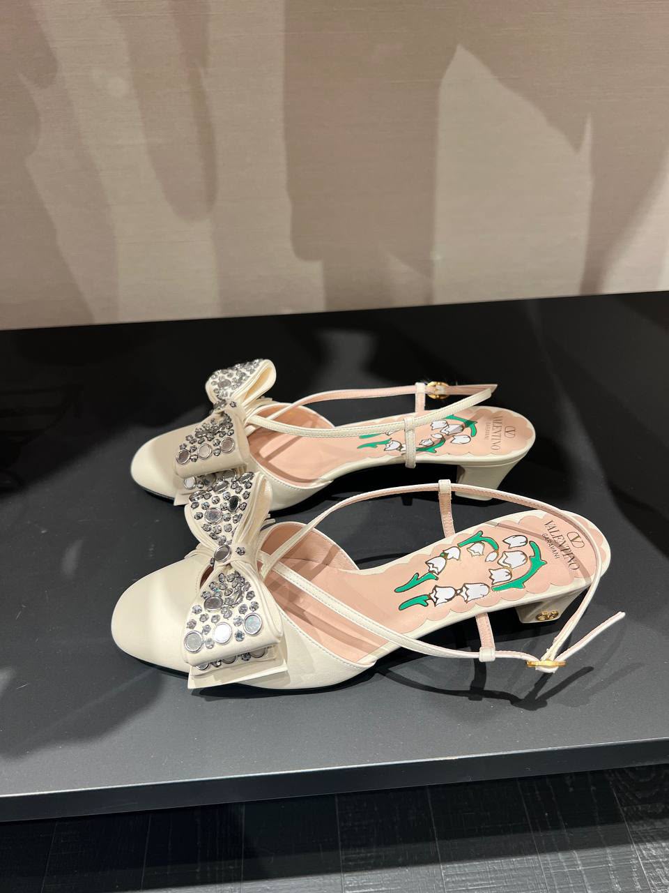 Lily of the Valley Embellished Slingback Pumps