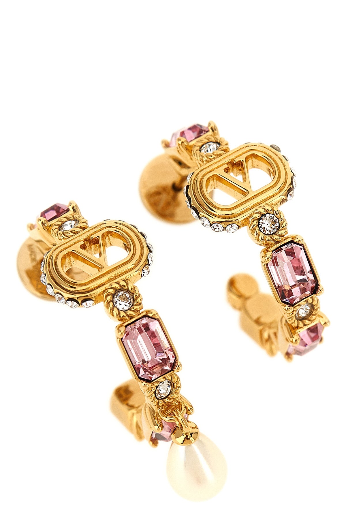 'Ovalette' earrings with rhinestones