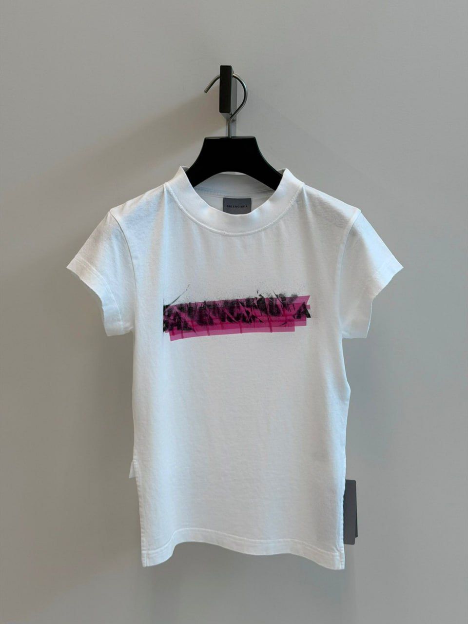 Balenciaga Spray Logo Fitted T-Shirt