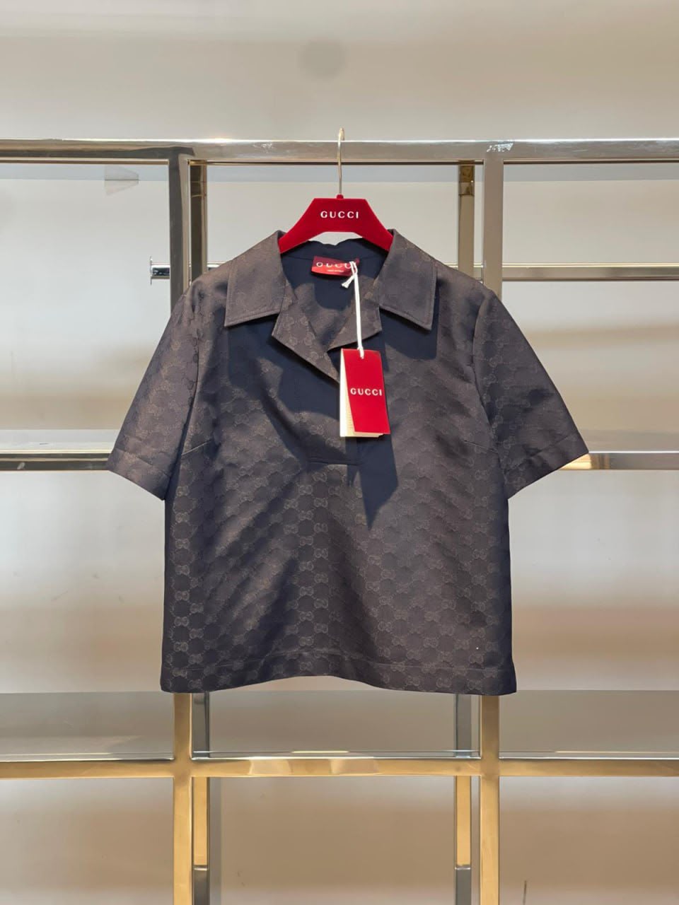 GG Jacquard Short-Sleeve Shirt