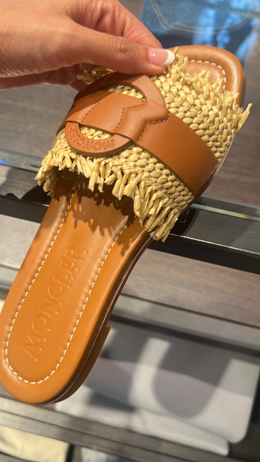 Raffia Slide Sandals