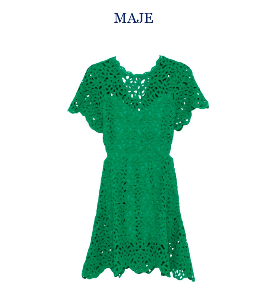 Short lace dress with scalloped edges