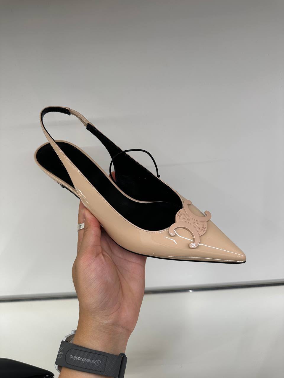 Triomphe Slingback Pumps in Patent Calfskin