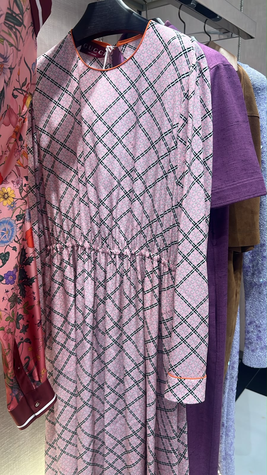 Geometric Print Silk Dress