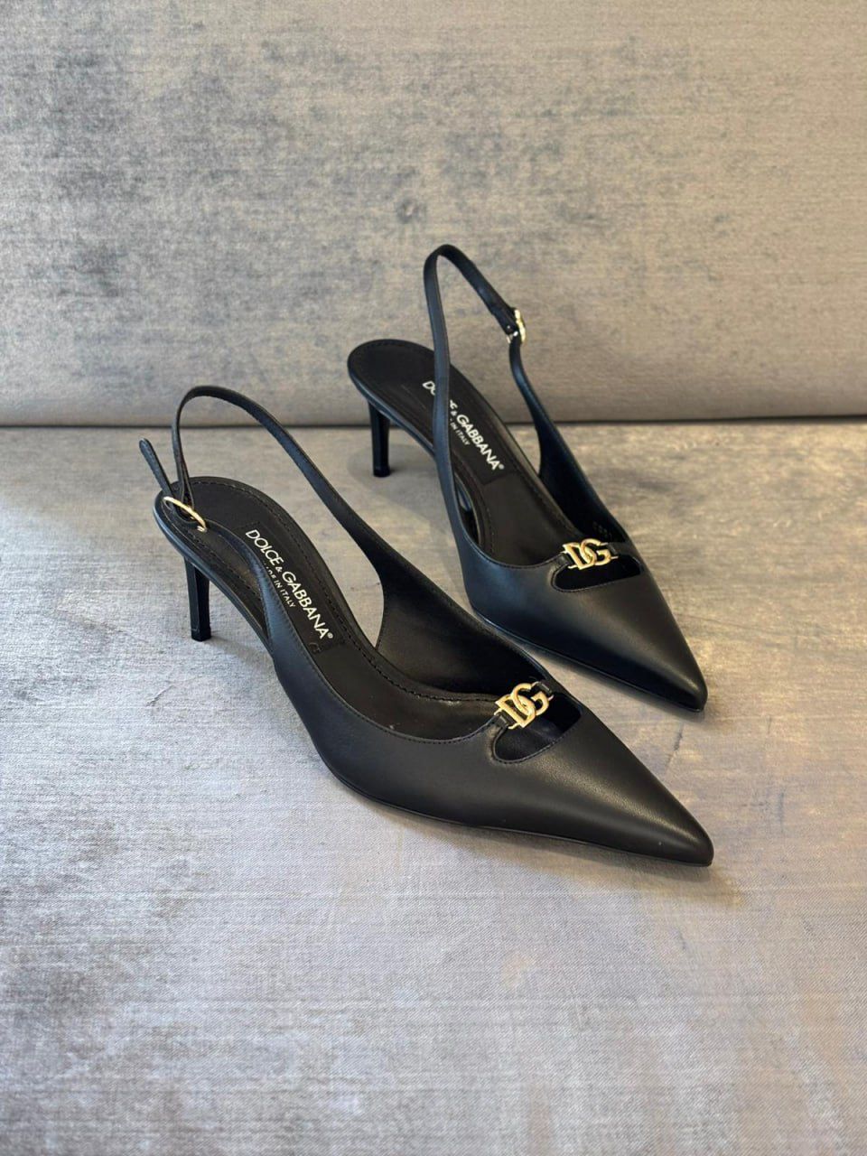 DG Logo Slingback Pumps in Calfskin