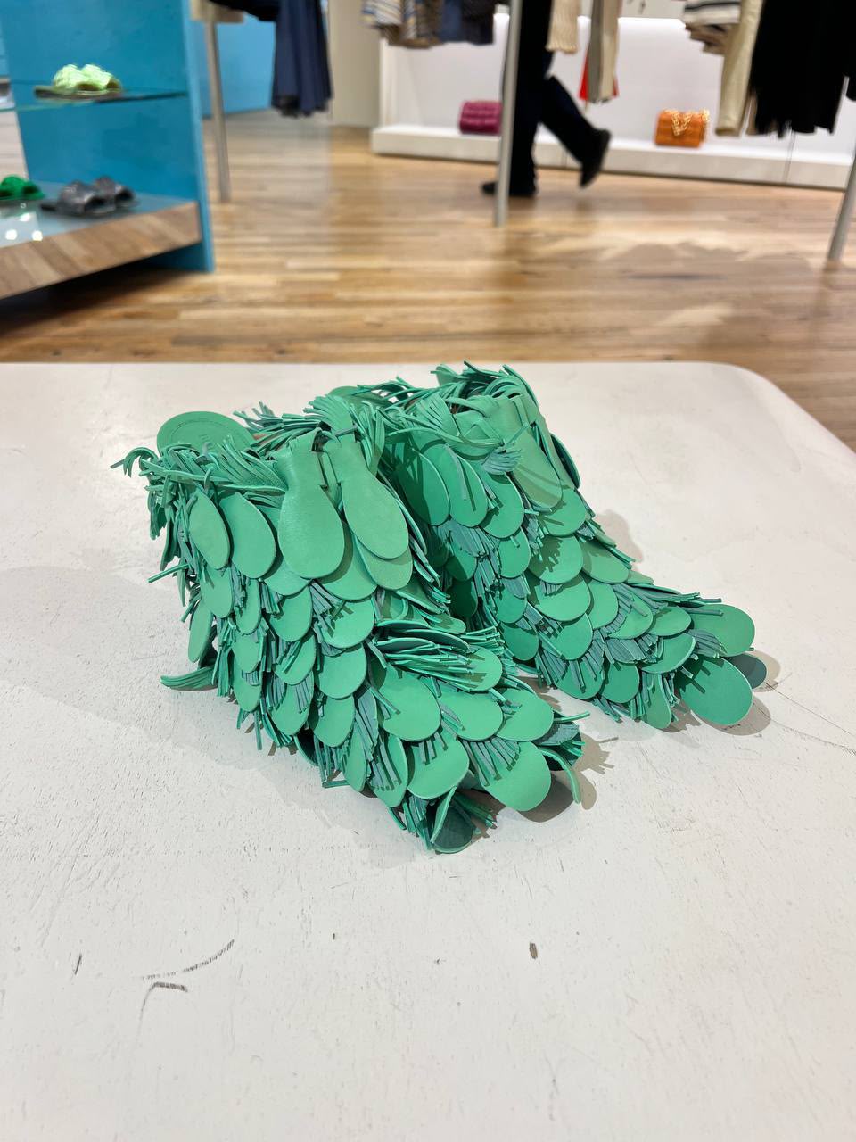 Fringed Leather Mules