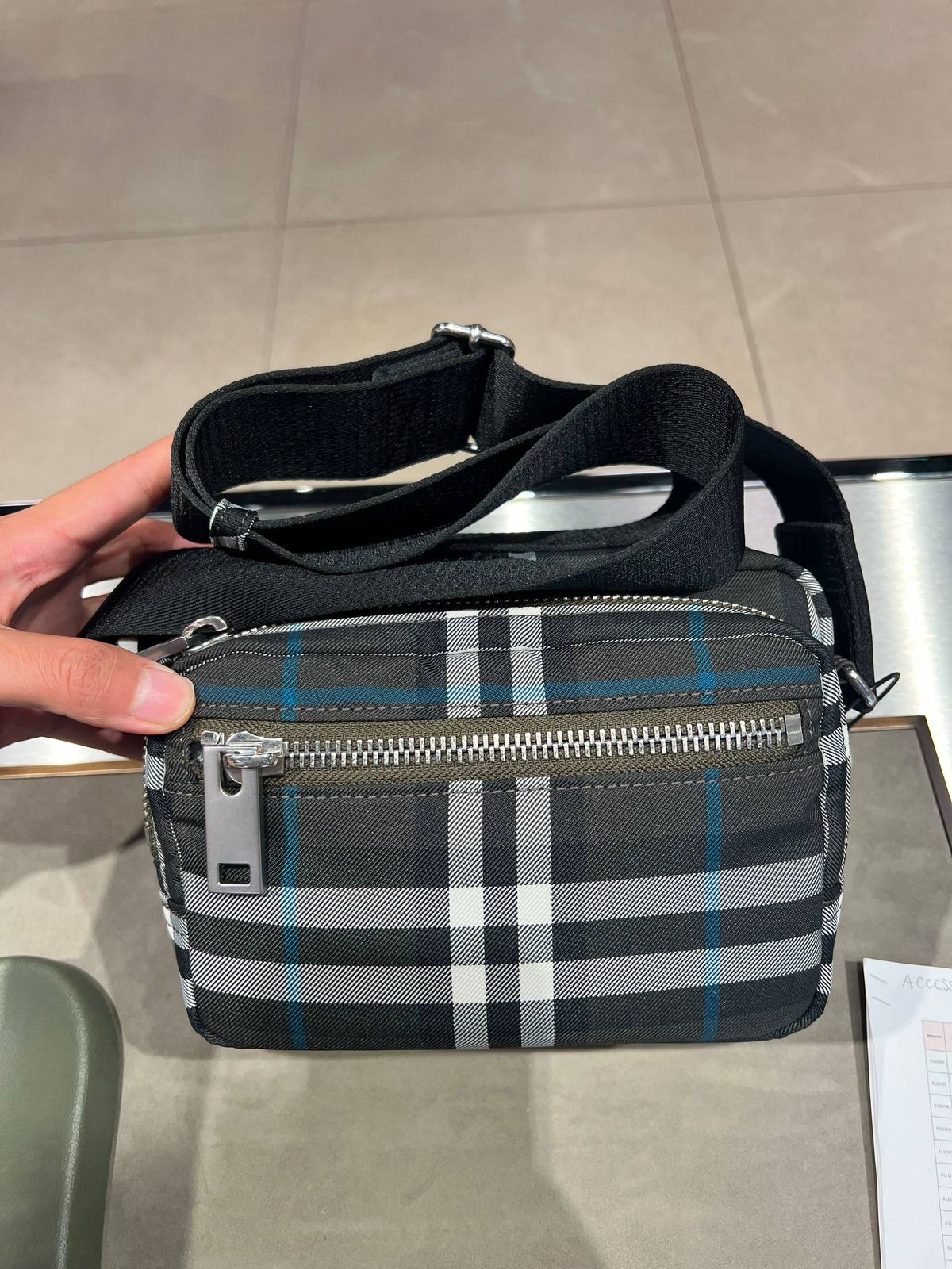 Check Nylon Crossbody Bag