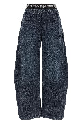 Denim pants with elastic waistband