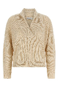 Shawl neck ribbed sweater