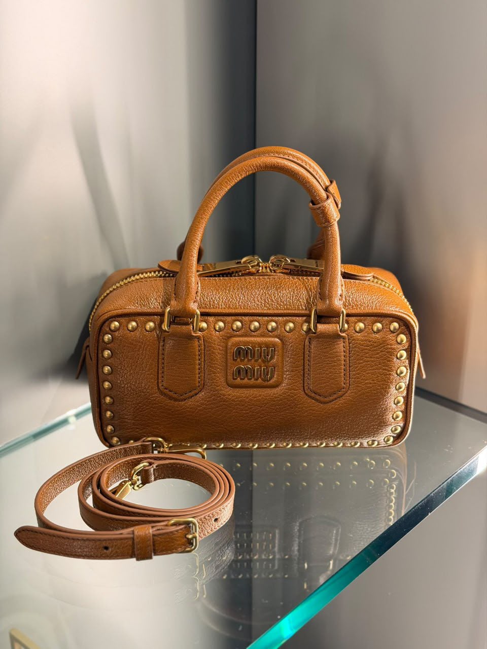 Leather Mini Bag with Studs