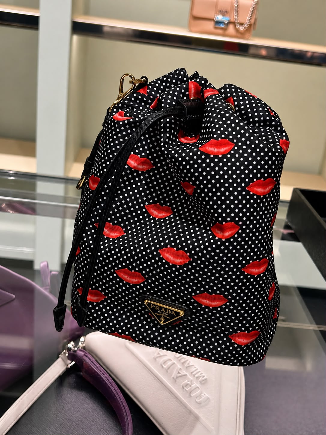 Printed Nylon Bucket Bag