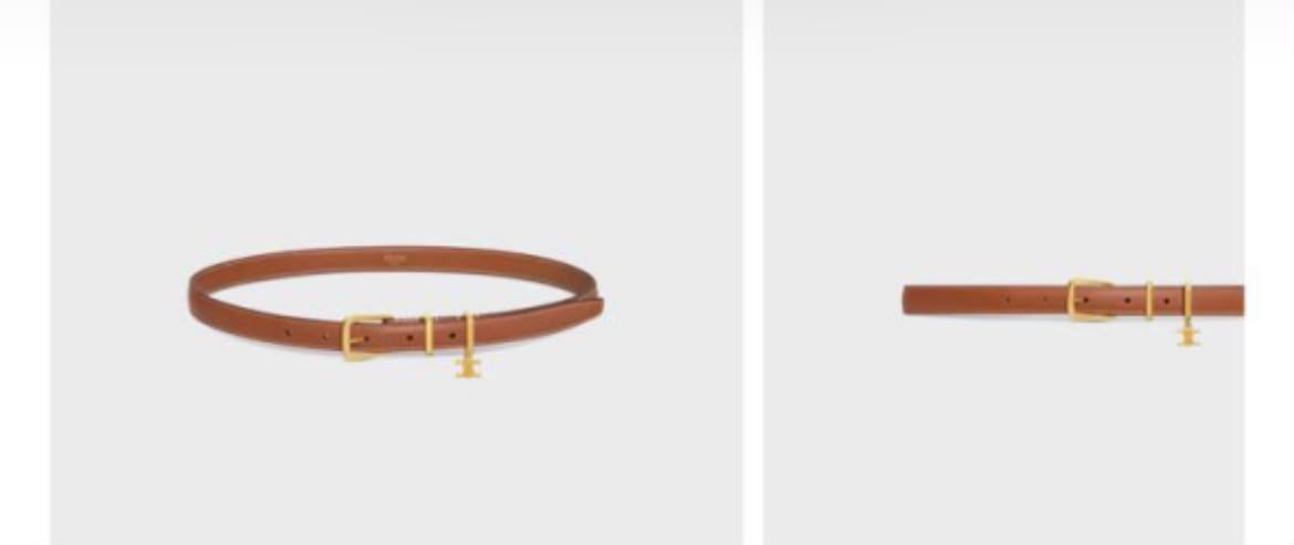 Small Triomphe Belt in Smooth Calfskin