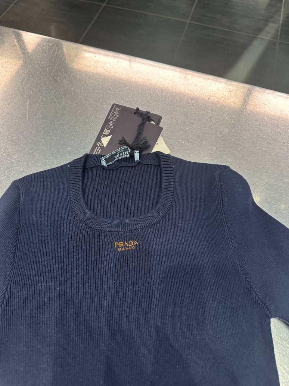 Ribbed Knit Crew Neck Sweater