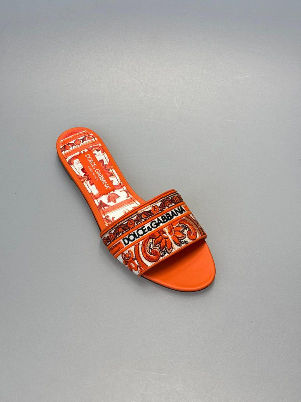 Majolica-print slide sandals
