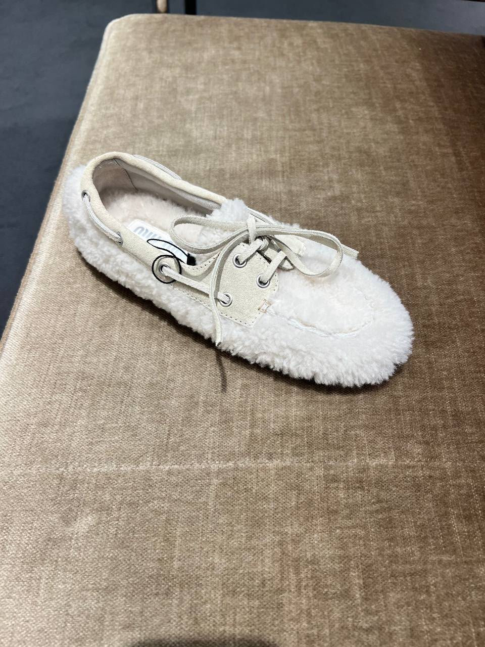 Faux Fur Buckle Ballet Flats
