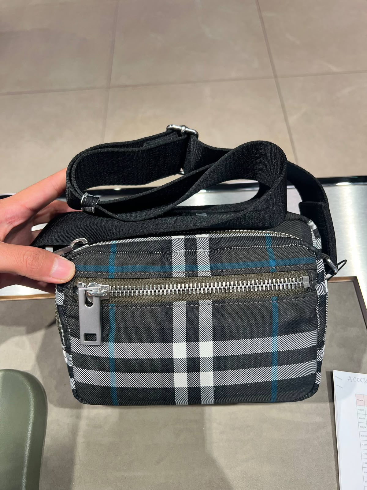Check Nylon Crossbody Bag