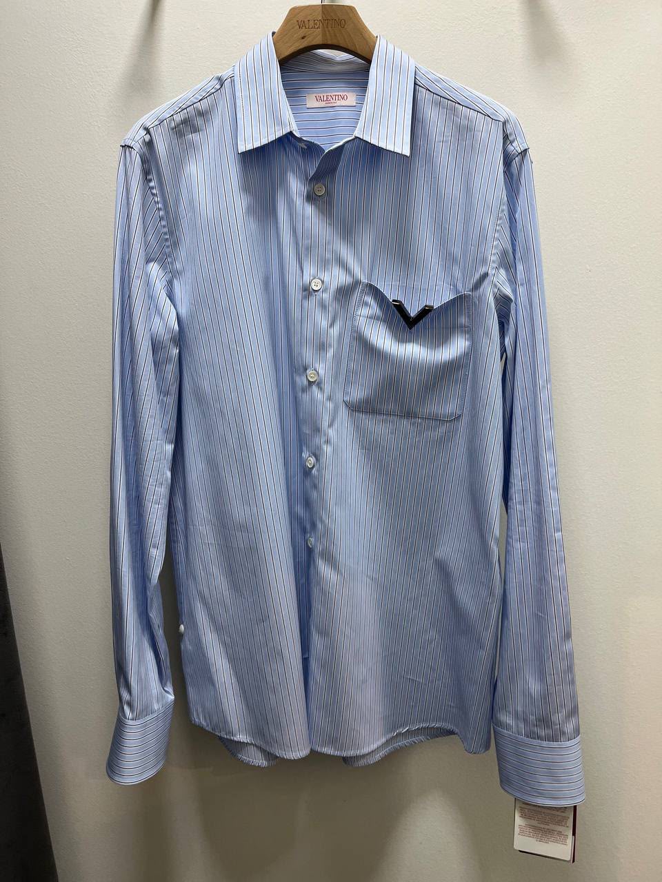 VLogo Signature Striped Cotton Poplin Shirt
