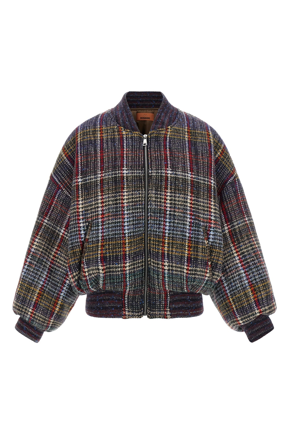 Check pattern bomber jacket