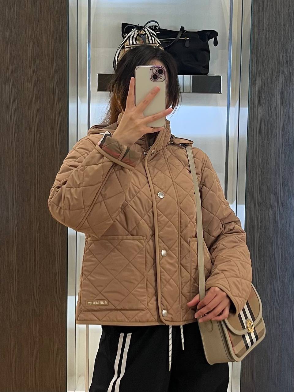 Diamond Quilted Hooded Jacket