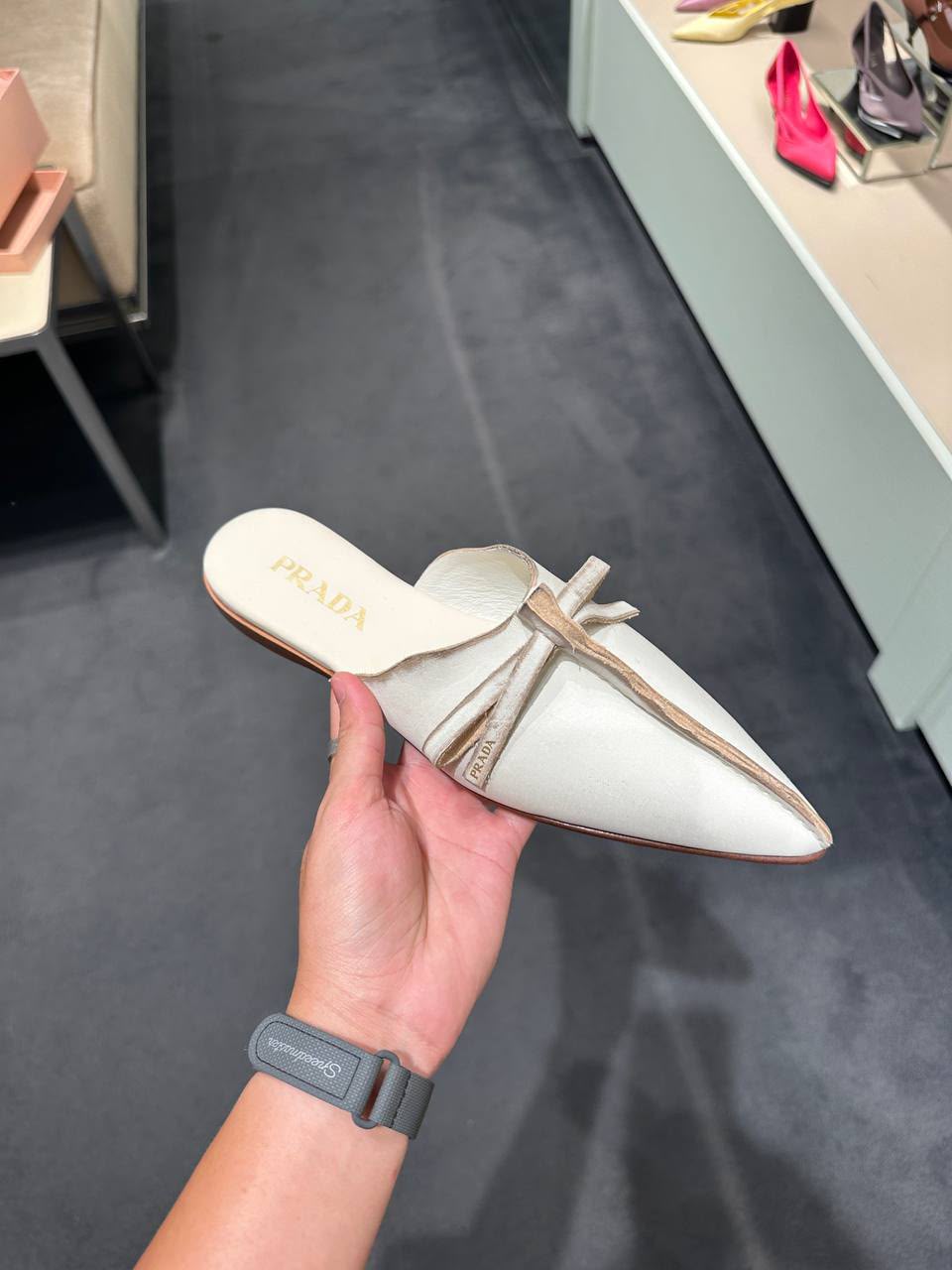 Satin Mules with Bow