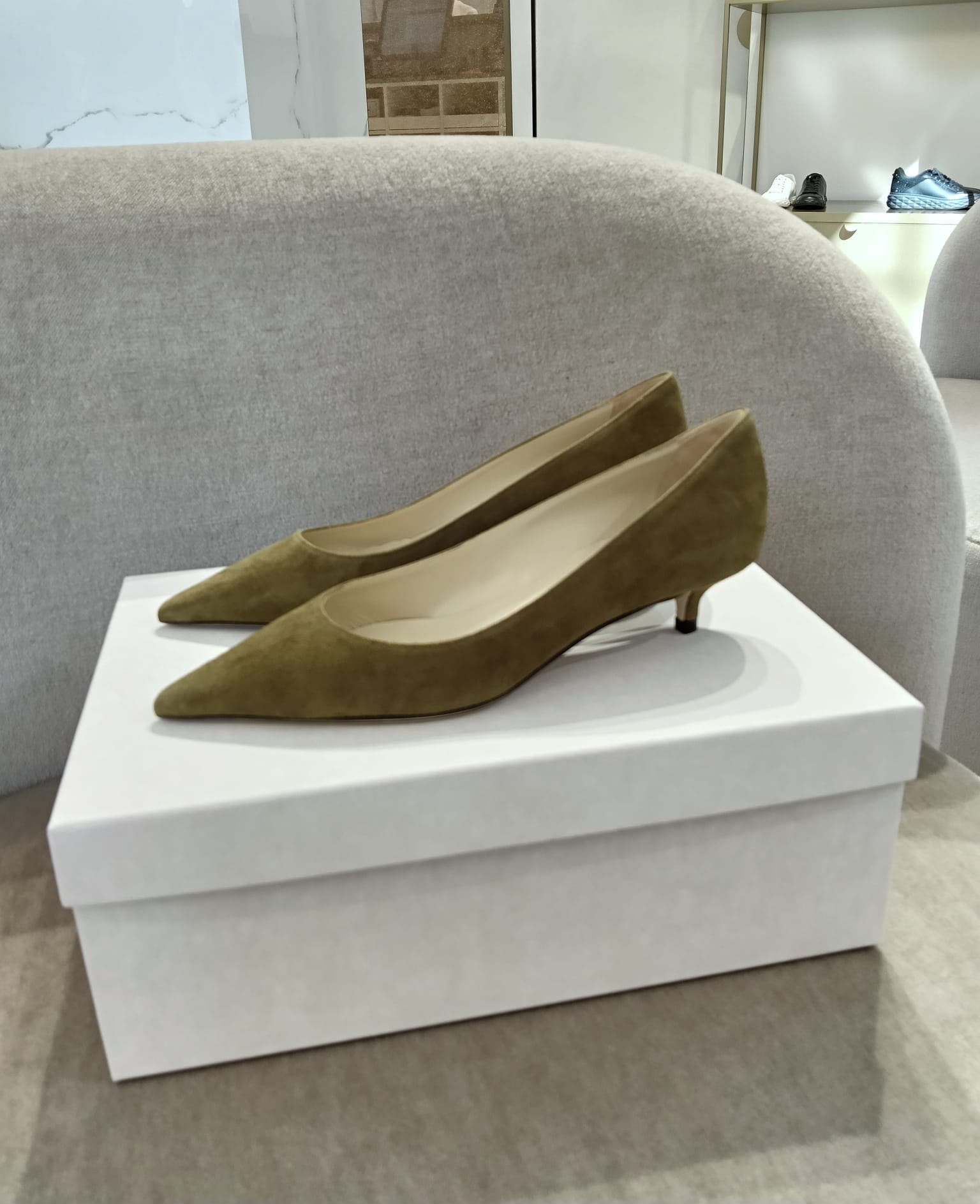 Suede Kitten Heel Pumps