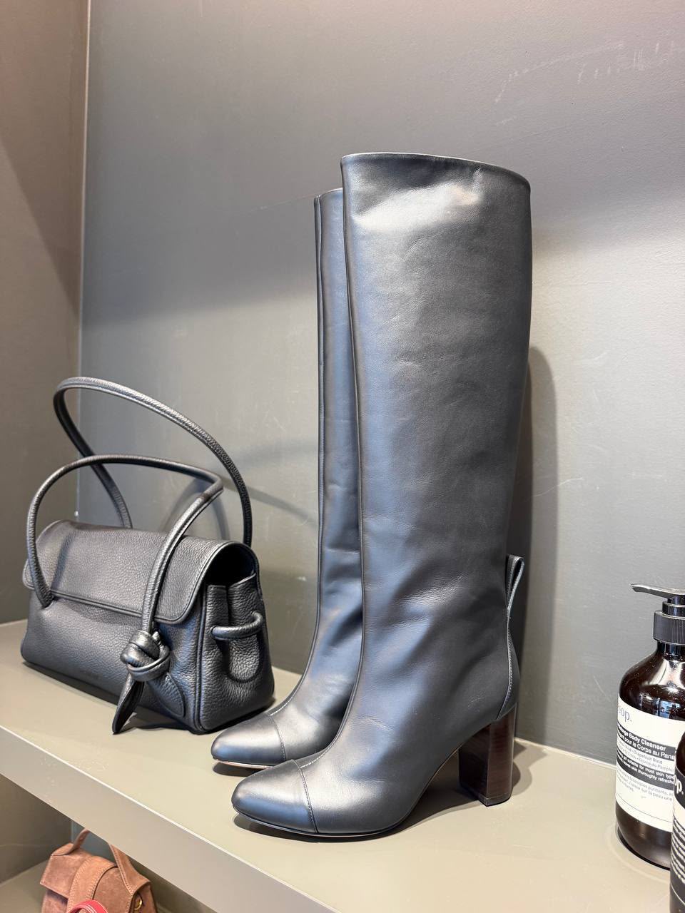 Knee-high leather boots