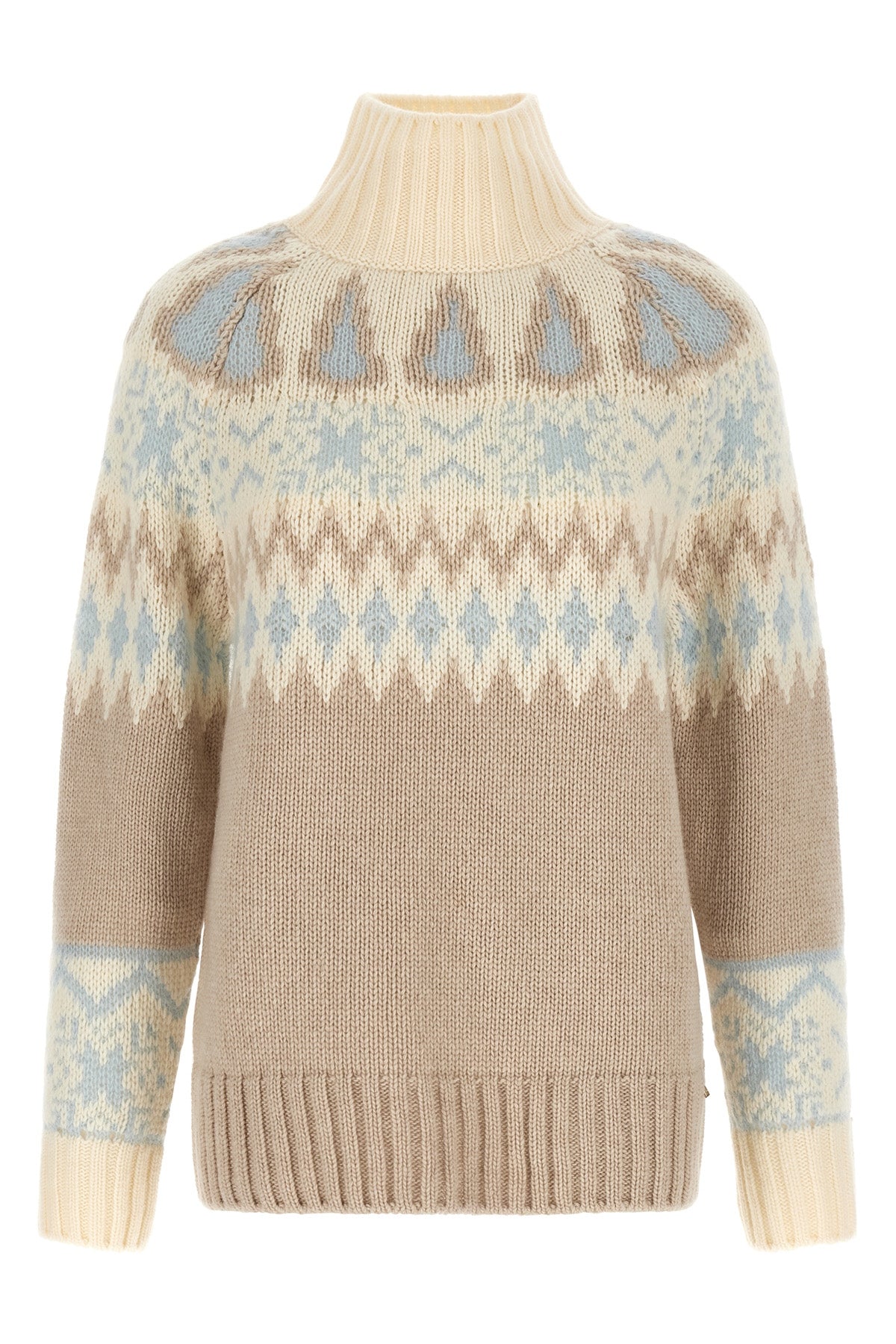 Wool and cashmere sweater with intarsia