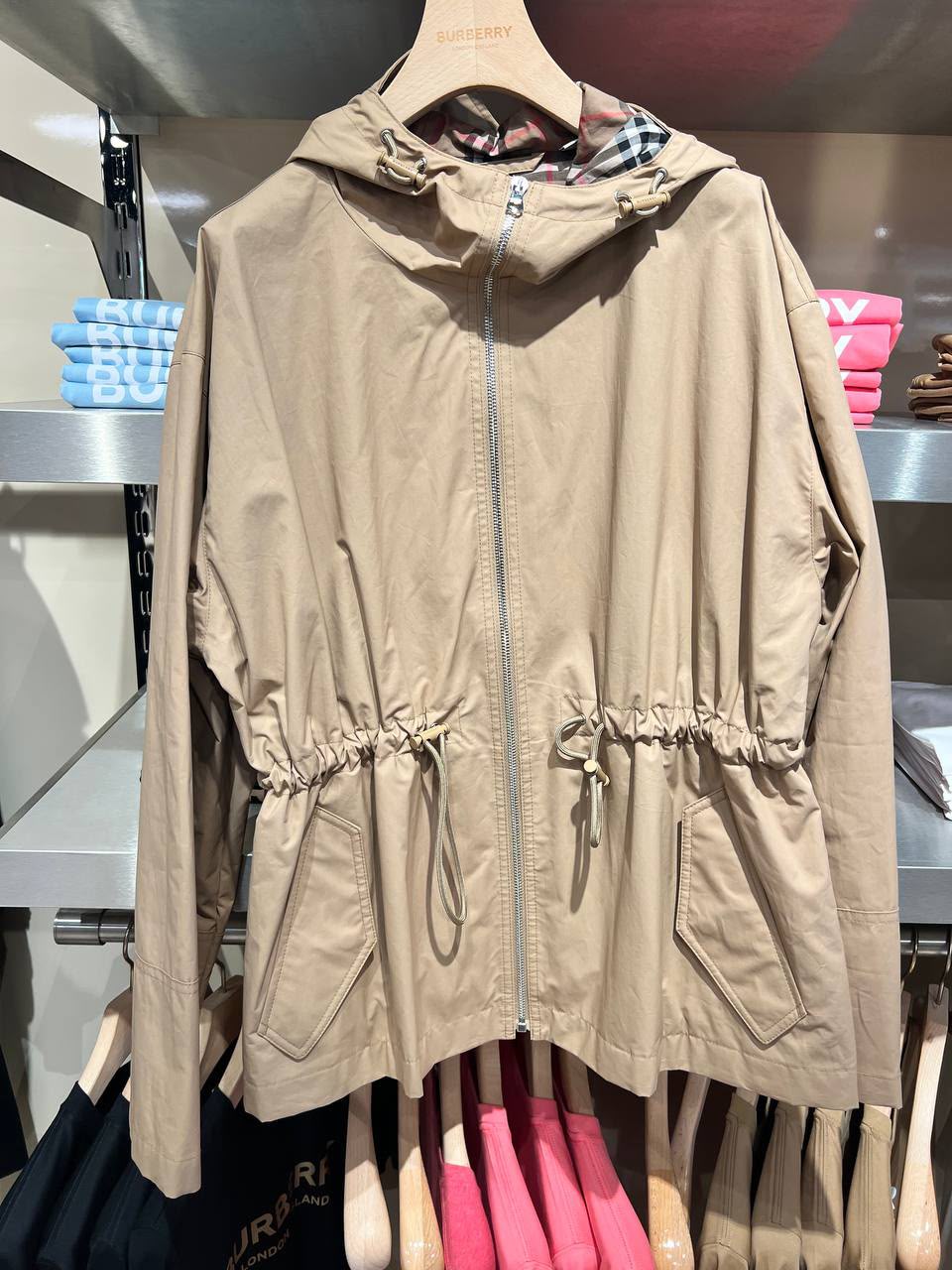 Drawcord Waist Hooded Jacket