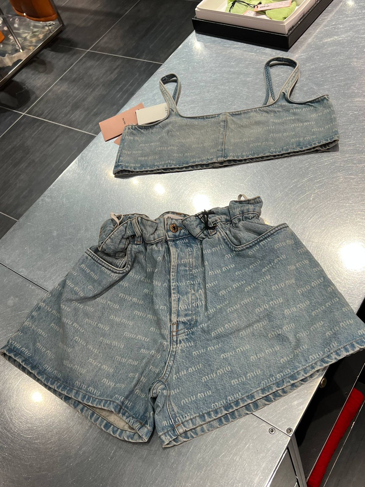 Logo-Print Denim Set