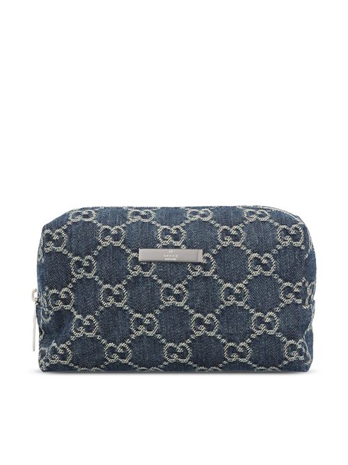 Porta cosmetici realizzato in denim