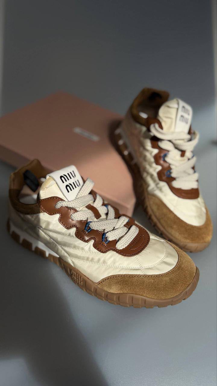 Technical Fabric and Suede Sneakers