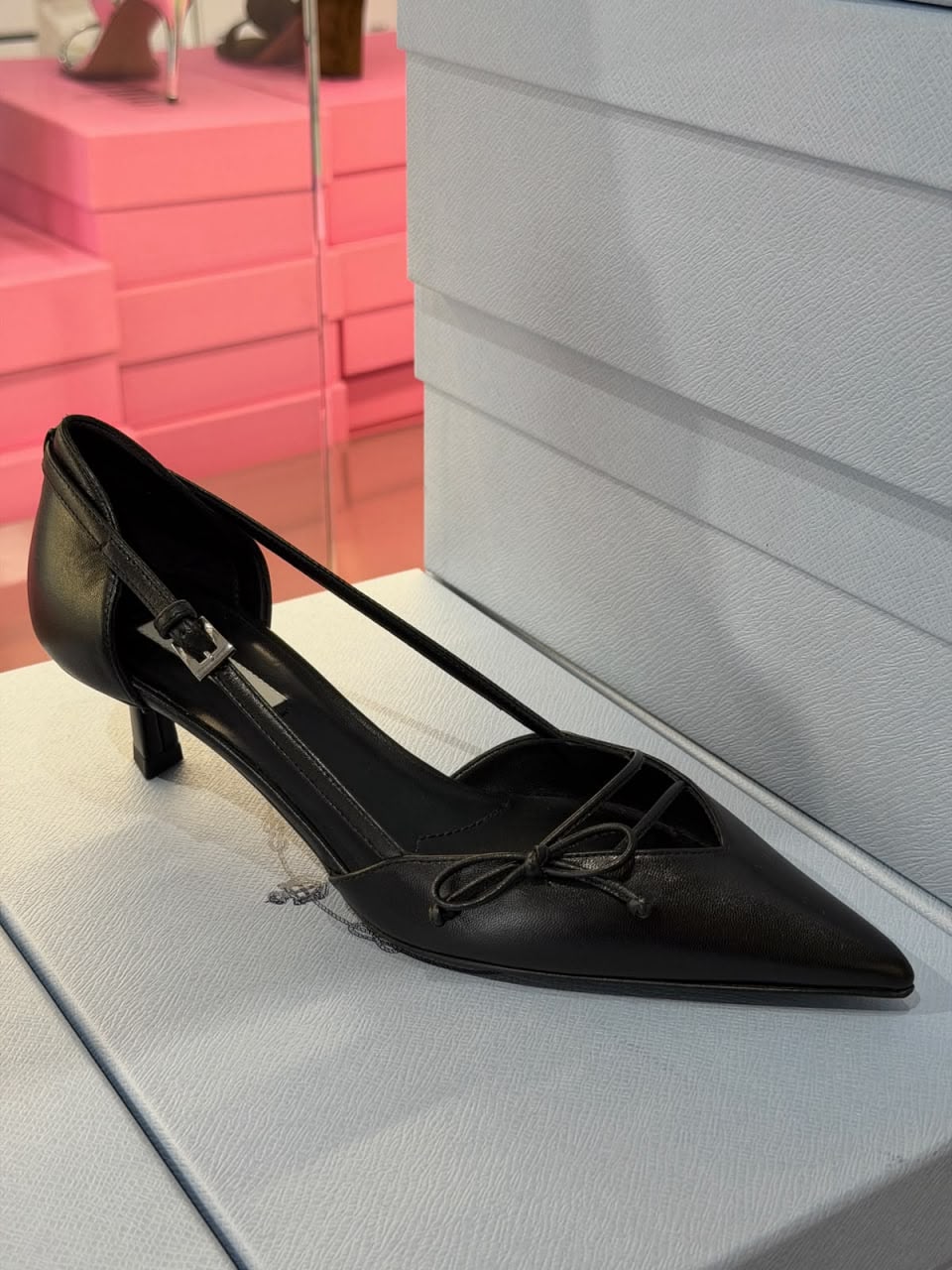 Brushed Leather Slingback Pumps