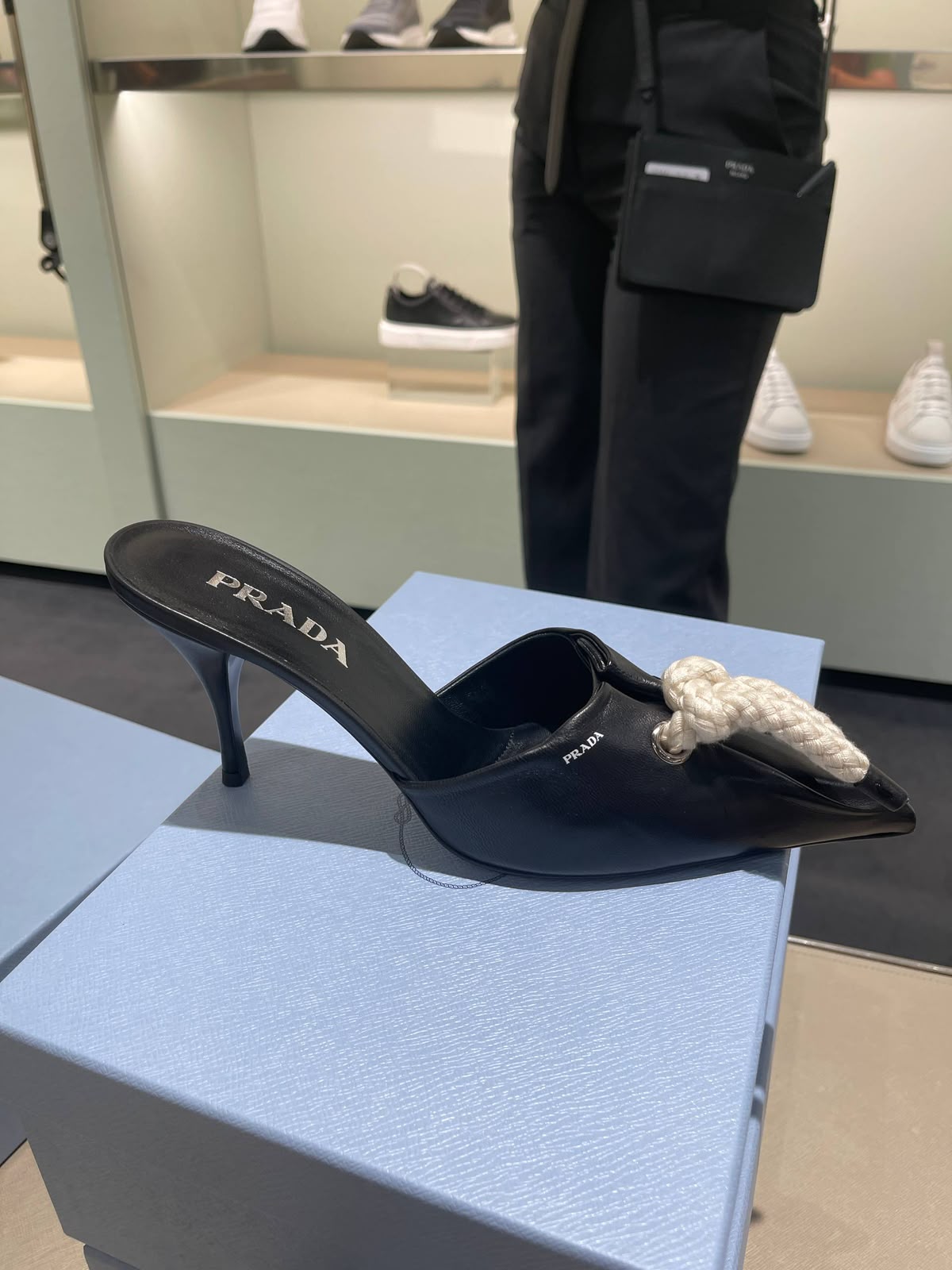 Leather Mules with Rope Detail