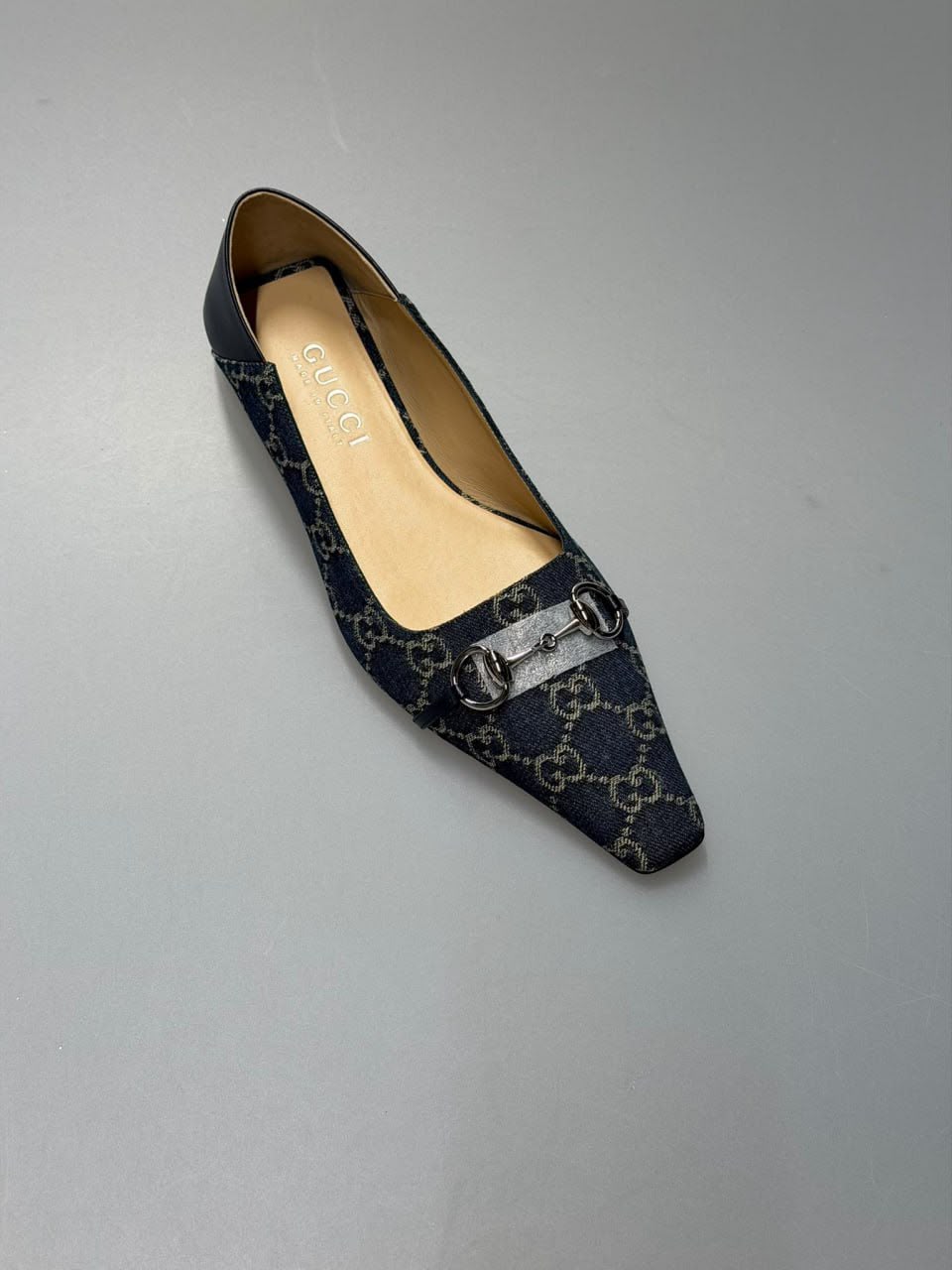 Horsebit Pointed-Toe Flat