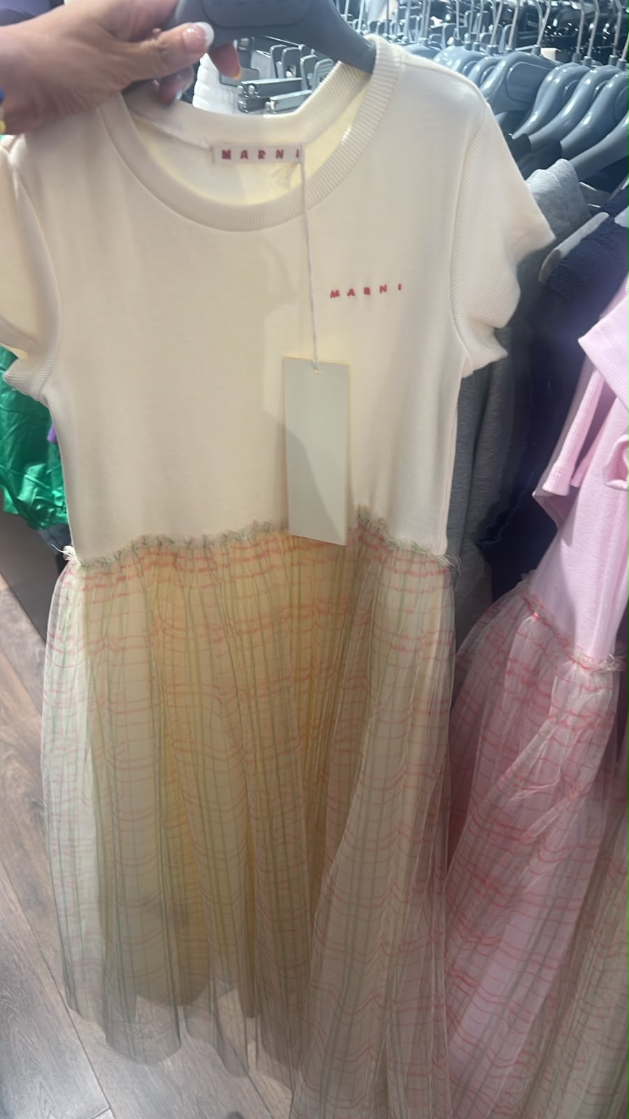 Girls' Tulle Overlay T-Shirt Dress