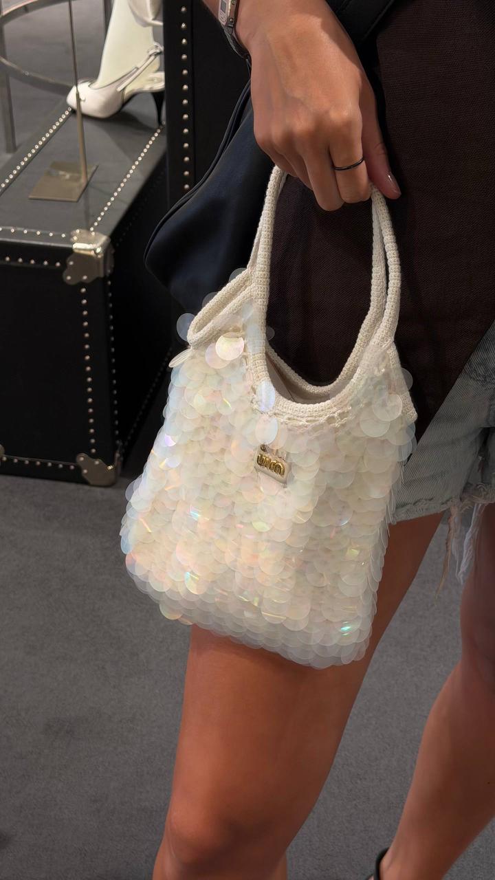 Small Crochet Bag with Sequins