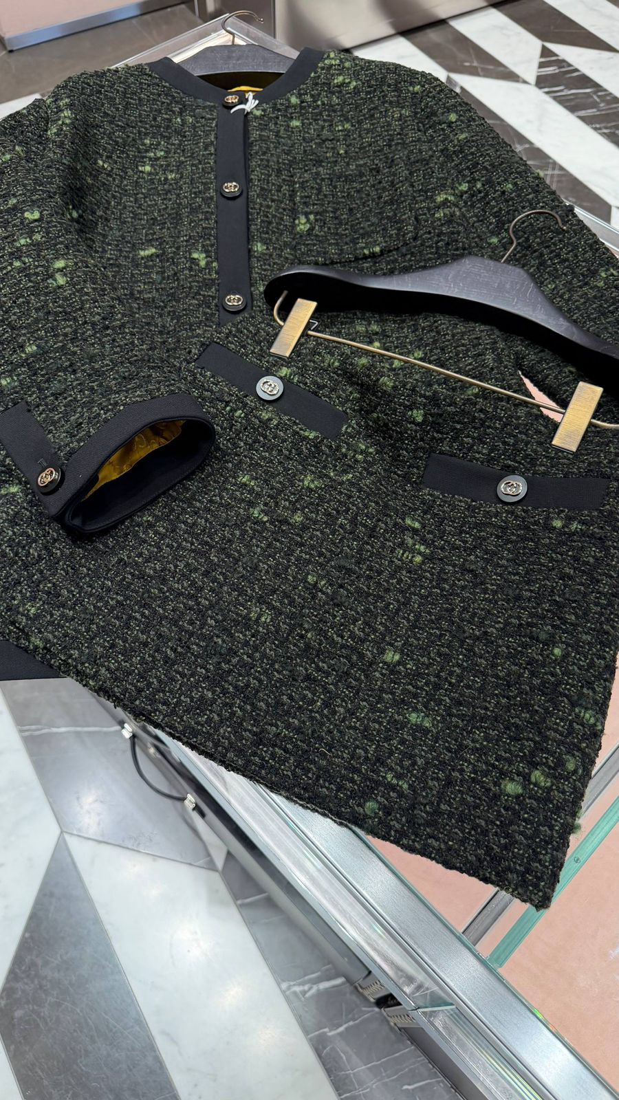 Tweed Jacket with Interlocking G Buttons