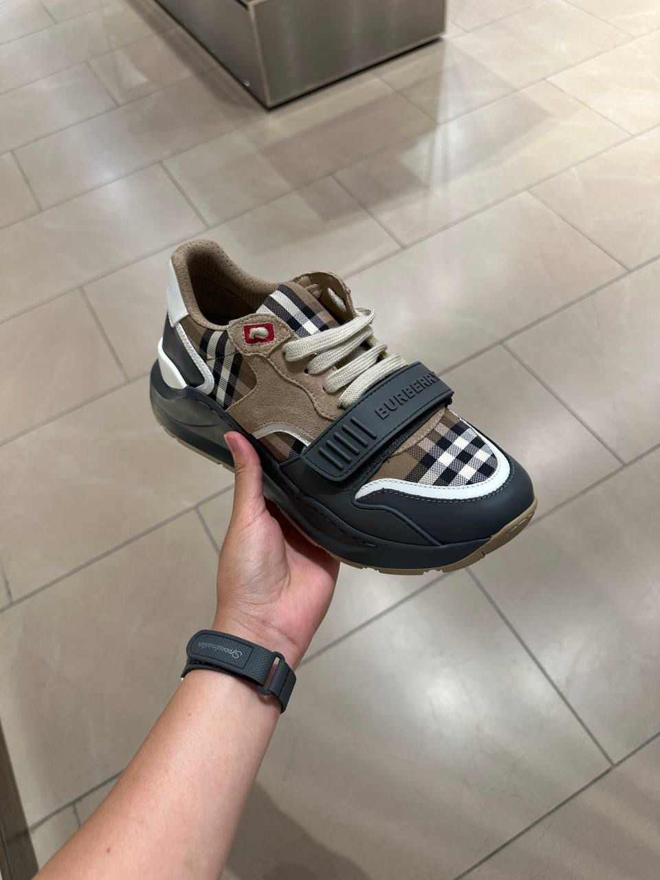 Larkhall Check and Suede Sneakers